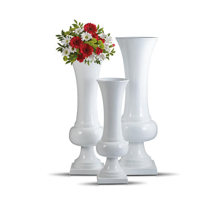 100/120/140cm hohe Vase 1 Meter klassische Trompetenvase große Bodenvase für Heimdekoration Luxus weiße Hurrikan-Vasen Set