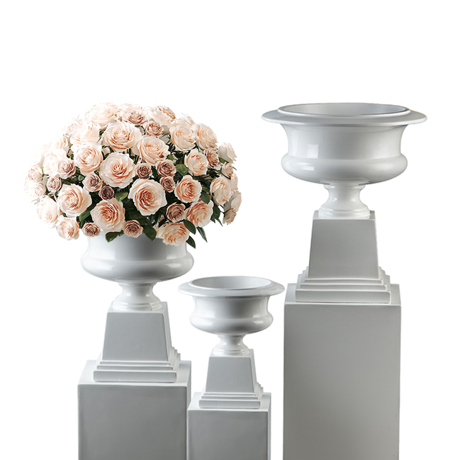 Artistic Wedding Vase White Compote Centerpiece Vase Factory Wholesale Trumpet Vases for Table Decorations