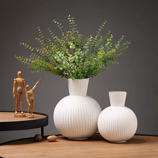 2件套陶瓷花瓶 现代环保JHR品牌 黑金石器桌面花瓶 用于装饰