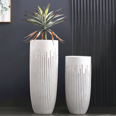 Fabrik Direktverkauf Bodenvase Große Sets Wohndekoration Haus Pflanzgefäß Antikweiß Fiberglas Große Bodenpflanzenvase