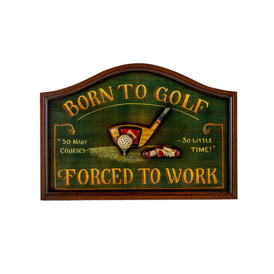 Vintage Decorative Handmade Eco-Friendly Painted Wall Hanging Custom Wood & MDF Antique Golf Club Sign Wall Plaque