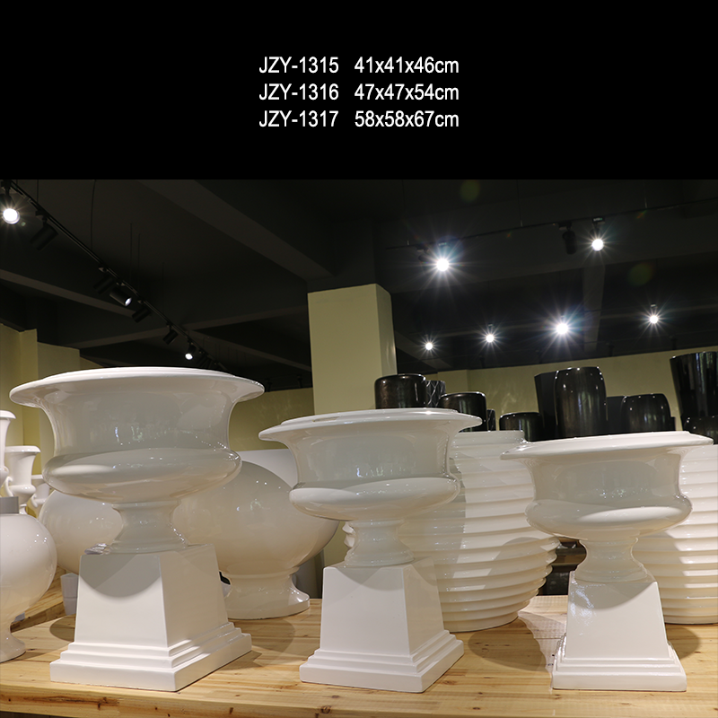 Artistic Wedding Vase White Compote Centerpiece Vase Factory Wholesale Trumpet Vases for Table Decorations