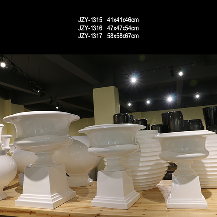 Artistic Wedding Vase White Compote Centerpiece Vase Factory Wholesale Trumpet Vases for Table Decorations