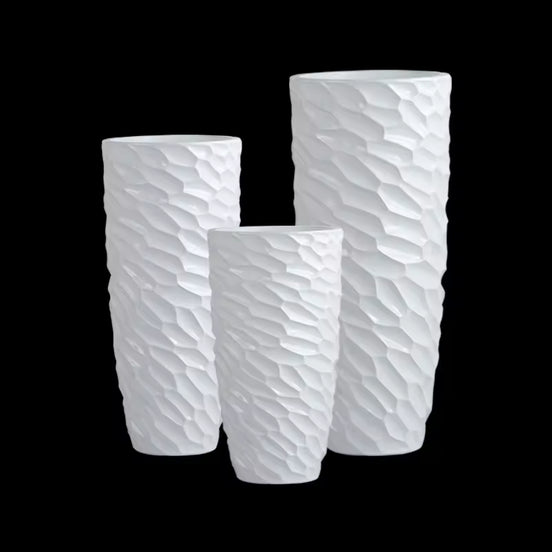 Großhandel Sandmattierte Glasfaser Bodenvase Groß Elegant Modernes Design Umweltfreundlich Langlebig Zylinderform für Zuhause