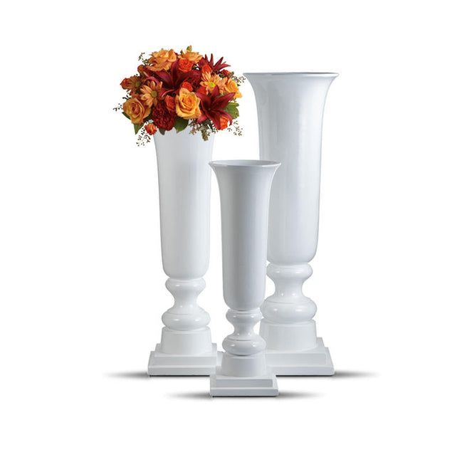 100/120/140cm hohe Vase 1 Meter klassische Trompetenvase große Bodenvase für Heimdekoration Luxus weiße Hurrikan-Vasen Set