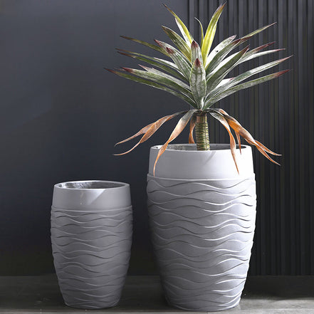 42/57cm Gartenpflanzgefäße Outdoor Indoor Blumentöpfe & Pflanzgefäße Fabrikpreis Fiber Clay Pflanzgefäß Outdoor Töpfe für Pflanzen