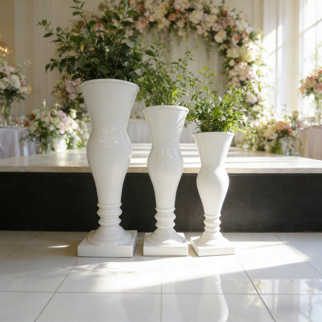 Stilvolle gekrümmte Silhouette Leichte Robuste Zeitgemäße Bodenvase Hochzeitsbankett Veranstaltungsort Dekoration Elegante Pflanzenfaser