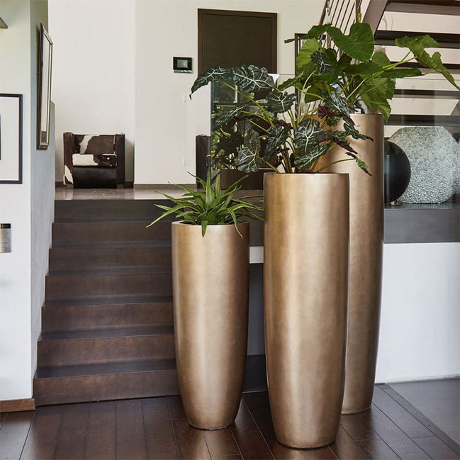 Manufacturer Custom Wholesale Fiberglass Flower Pots Planters Indoor Big Size Floor Vases for Plants Flowers Home Decor