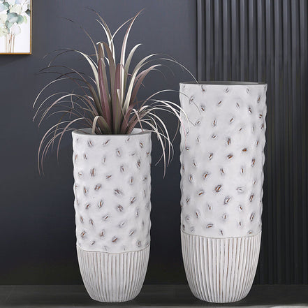 Fabrik Direktverkauf Bodenvase Große Sets Wohndekoration Haus Pflanzgefäß Antikweiß Fiberglas Große Bodenpflanzenvase
