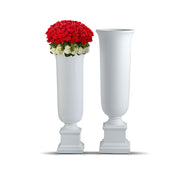100/120/140cm hohe Vase 1 Meter klassische Trompetenvase große Bodenvase für Heimdekoration Luxus weiße Hurrikan-Vasen Set