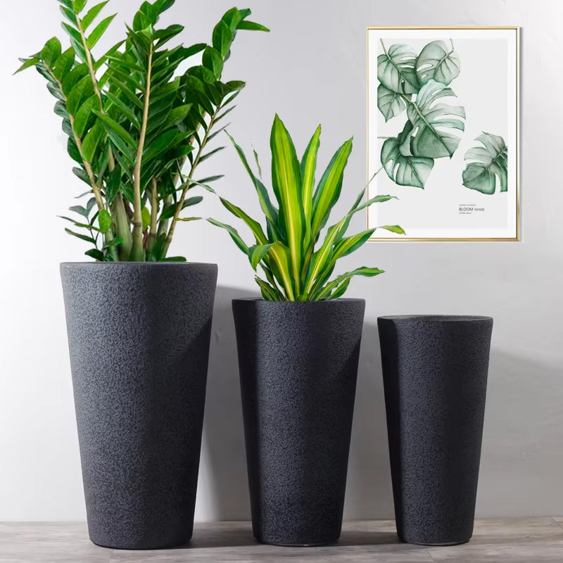 Große Töpfe für Bäume im schlichten Stil Fiber Clay Blumentöpfe & Pflanzgefäße Boden Indoor Outdoor Moderner Pflanztopf Vase