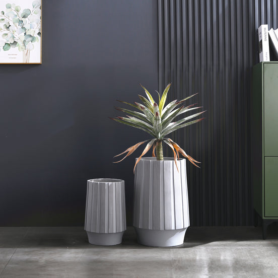 Durable Eco Friendly Breathable Modern Floor Planter for Indoor Outdoor Garden Home Decor Lightweight Fiber Clay Flower Pots