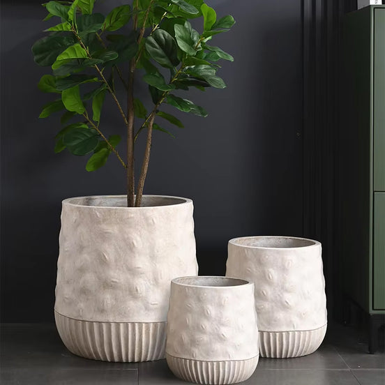 Bowl Planters Wholesale Price Big Plant Pots Indoor Large Outdoor Flower Pot Eco Friendly Fiber Clay Planter