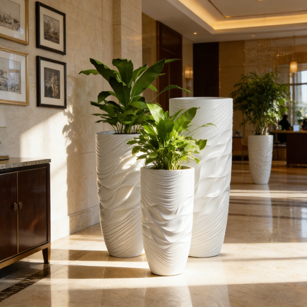 70/90/120cm große Bodenvase für die Heimdekoration, Fabrikzufuhr Fiberglas Bodenvase, große dekorative weiße moderne Vase