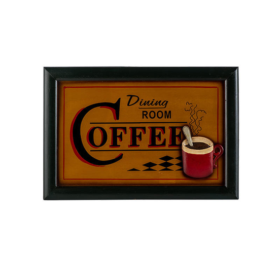 Retro Coffee Shop Wall Hanging Decor Personalized Cafe Wood Wall Plaque Painted Antique Finish