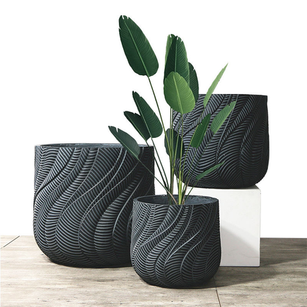 New Arrival Dia 46cm Large Pots for Plants Wholesale Fiber Clay Flower Pots Big Size Garden Pots Large Flowerpot