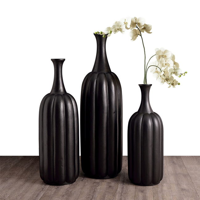 Neue Design Extra Große 113cm Hohe Schwarz-Weiße Fiberglass-Bodenvase für Wohnzimmer, Hotellobby, Heimdekoration