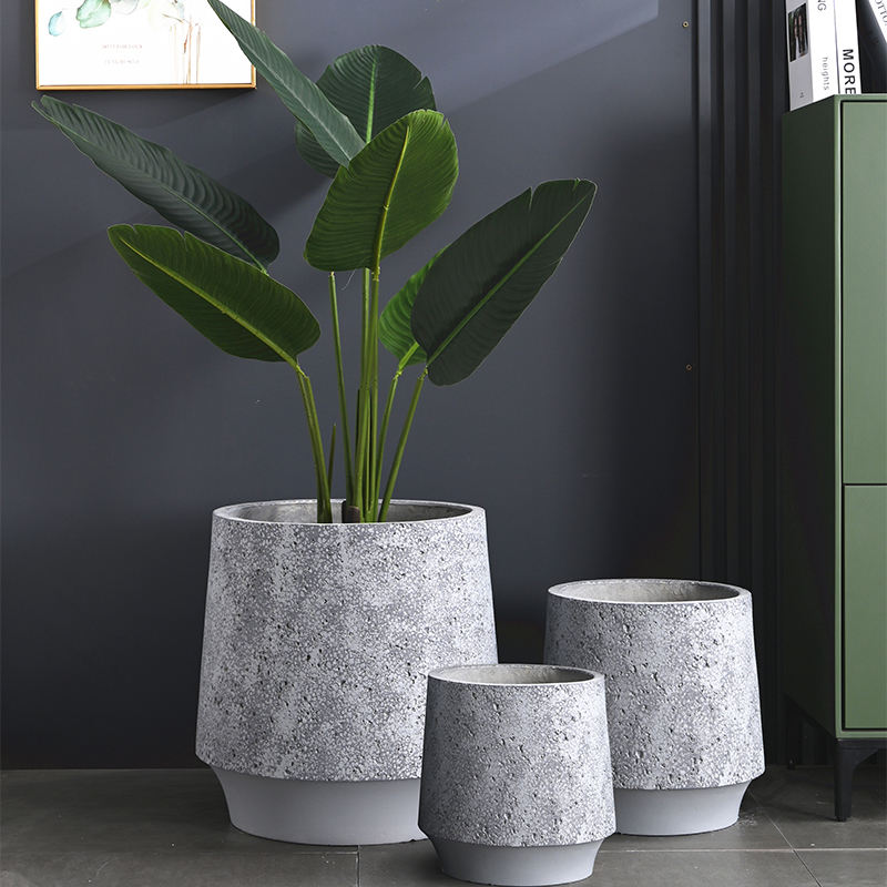 Dia 23/33/45cm Übertöpfe Groß Außen Innen Modern Blumentopf Fabrik Großhandel Robust Fiberglas Ton Großer Pflanzentopf