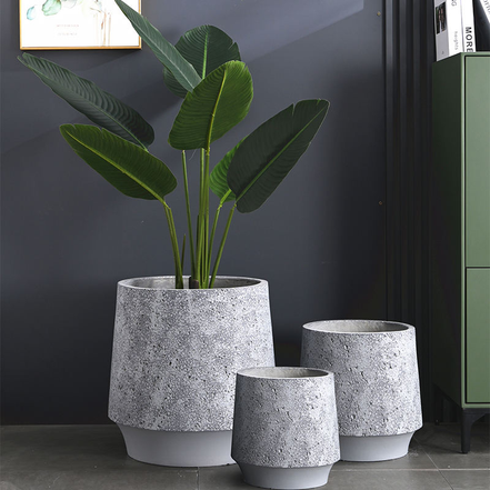 Dia 23/33/45cm Übertöpfe Groß Außen Innen Modern Blumentopf Fabrik Großhandel Robust Fiberglas Ton Großer Pflanzentopf