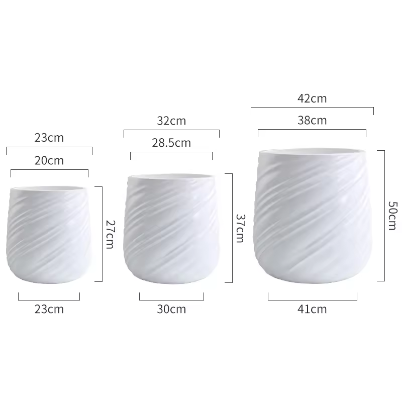 Outdoor Indoor Big Pots for Plants 50cm Tall Flower Pot Wholesale Price Fiber Planter Pots