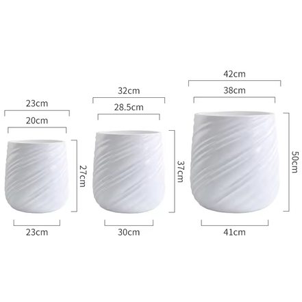 Outdoor Indoor Big Pots for Plants 50cm Tall Flower Pot Wholesale Price Fiber Planter Pots