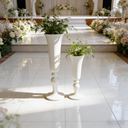 Eleganter kelchförmiger, leichter, langlebiger Pflanzkübel für Hochzeiten, Bankette, Veranstaltungsorte, stilvolle Pflanzenfaser-Bodenvasen-Pflanzgefäße