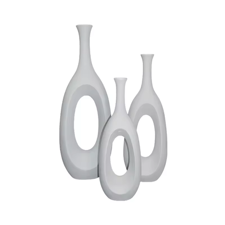 New Collection Creative Flower Vases Luxury Decorative Vase Set Modern Black White Fiberglass Eco-friendly Durable Floor Vases