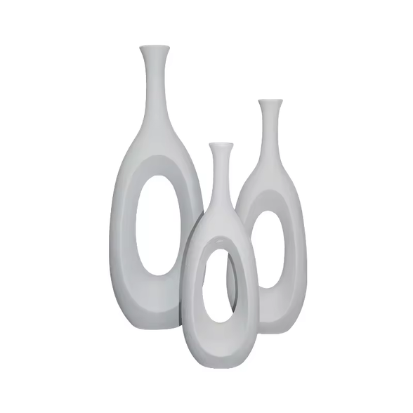 New Collection Creative Flower Vases Luxury Decorative Vase Set Modern Black White Fiberglass Eco-friendly Durable Floor Vases