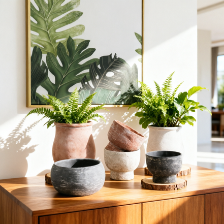 带排水孔的迷你水泥混凝土花盆-可批发室内/室外使用的生态友好型花园花盆