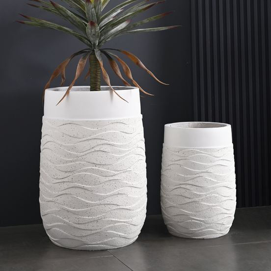 Durable Eco-Friendly Modern Fiber Clay Plant Pot for Indoor/Outdoor Use Large Size for Home Garden Balcony Shopping Mall & Floor