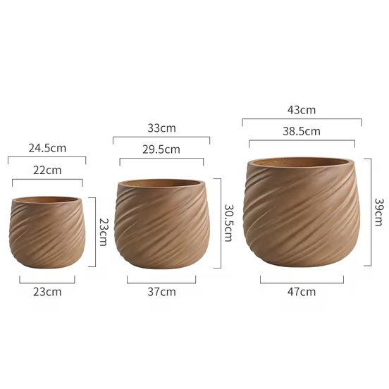 Wholesale Dia 45cm Large Plant Pots Outdoor Indoor White Flower Pots Big Fiber Pots for Plants