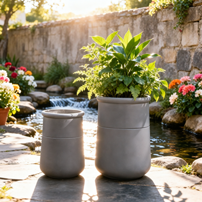 Eco-friendly Fiber Clay Pots for Plants Indoor Outdoor Plant Pots Factory Direct Sales Planter Flower Pots