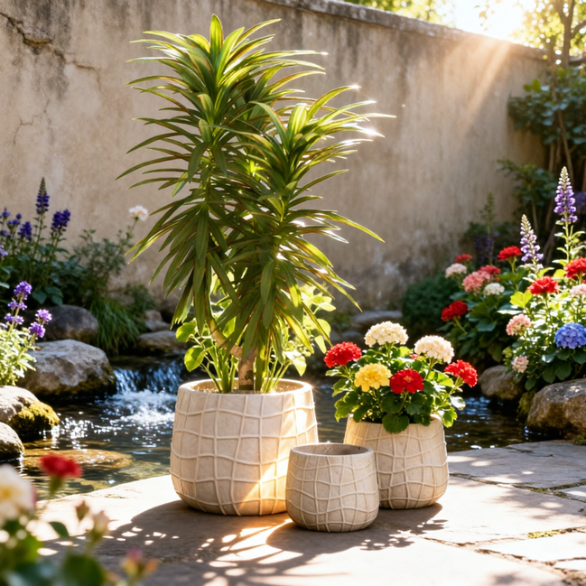 Large Fiber Pots for Plants Factory Wholesale Clay Flower Pots Indoor Outdoor Big Planter Pots