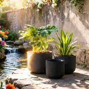Indoor Outdoor Planting Planter Fiber Clay Pot Simple Style Flower Pots Garden Large Planter Pots