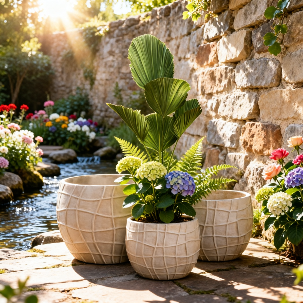 大型花盆大尺寸花盆户外花园豪华花盆批发室内纤维粘土花盆JQ-2120