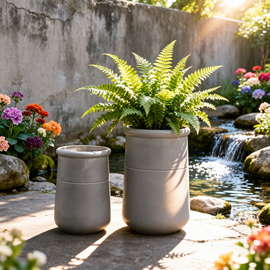 Eco-friendly Fiber Clay Pots for Plants Indoor Outdoor Plant Pots Factory Direct Sales Planter Flower Pots