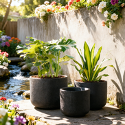 Indoor Outdoor Planting Planter Fiber Clay Pot Simple Style Flower Pots Garden Large Planter Pots