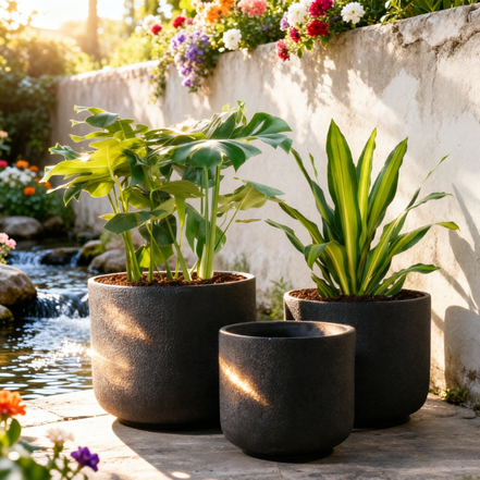 Indoor Outdoor Pflanztopf Pflanzkübel Faser-Ton Topf Einfacher Stil Blumentöpfe Garten Große Pflanzkübel