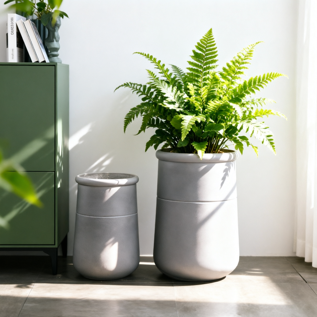 Eco-friendly Fiber Clay Pots for Plants Indoor Outdoor Plant Pots Factory Direct Sales Planter Flower Pots