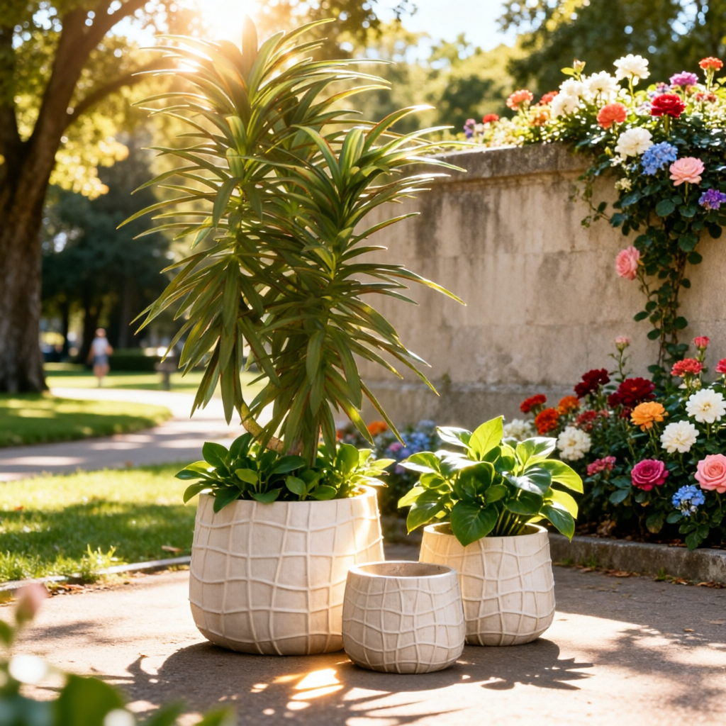 Large Fiber Pots for Plants Factory Wholesale Clay Flower Pots Indoor Outdoor Big Planter Pots
