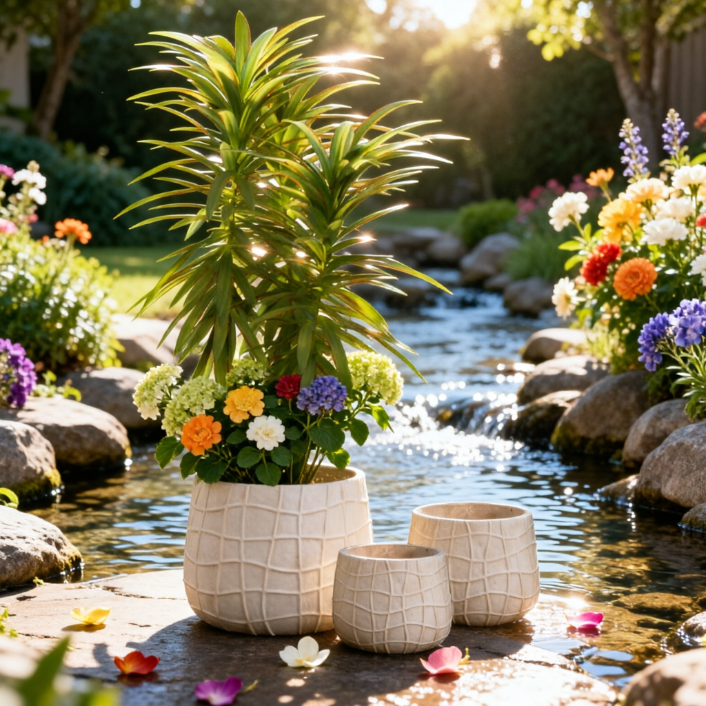Large Fiber Pots for Plants Factory Wholesale Clay Flower Pots Indoor Outdoor Big Planter Pots