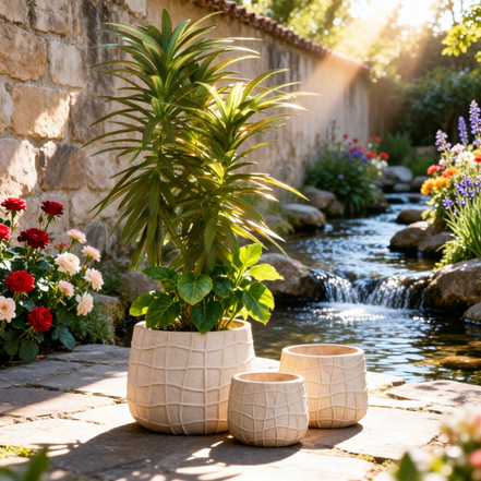 Large Fiber Pots for Plants Factory Wholesale Clay Flower Pots Indoor Outdoor Big Planter Pots
