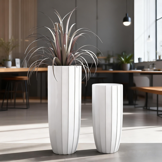 70cm 90cm Tall Vases for Home Decor Modern Large Floor Vase Factory Wholesale White Cylinder Fiberglass Eco-friendly Durable