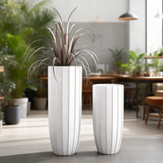 70厘米90厘米高花瓶家居装饰现代大地板花瓶工厂批发白色圆筒玻璃纤维环保耐用JZY-2062