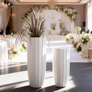 70厘米90厘米高花瓶家居装饰现代大地板花瓶工厂批发白色圆筒玻璃纤维环保耐用JZY-2062