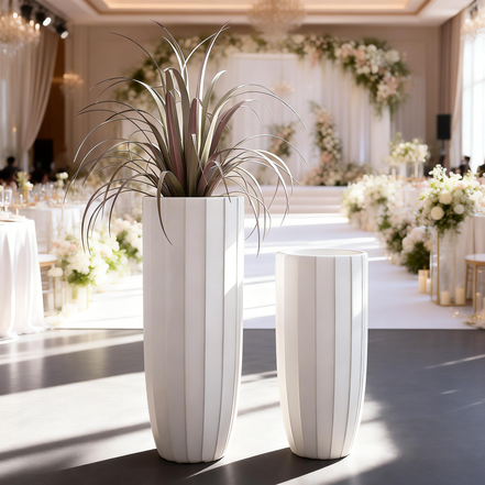 70厘米90厘米高花瓶家居装饰现代大地板花瓶工厂批发白色圆筒玻璃纤维环保耐用JZY-2062